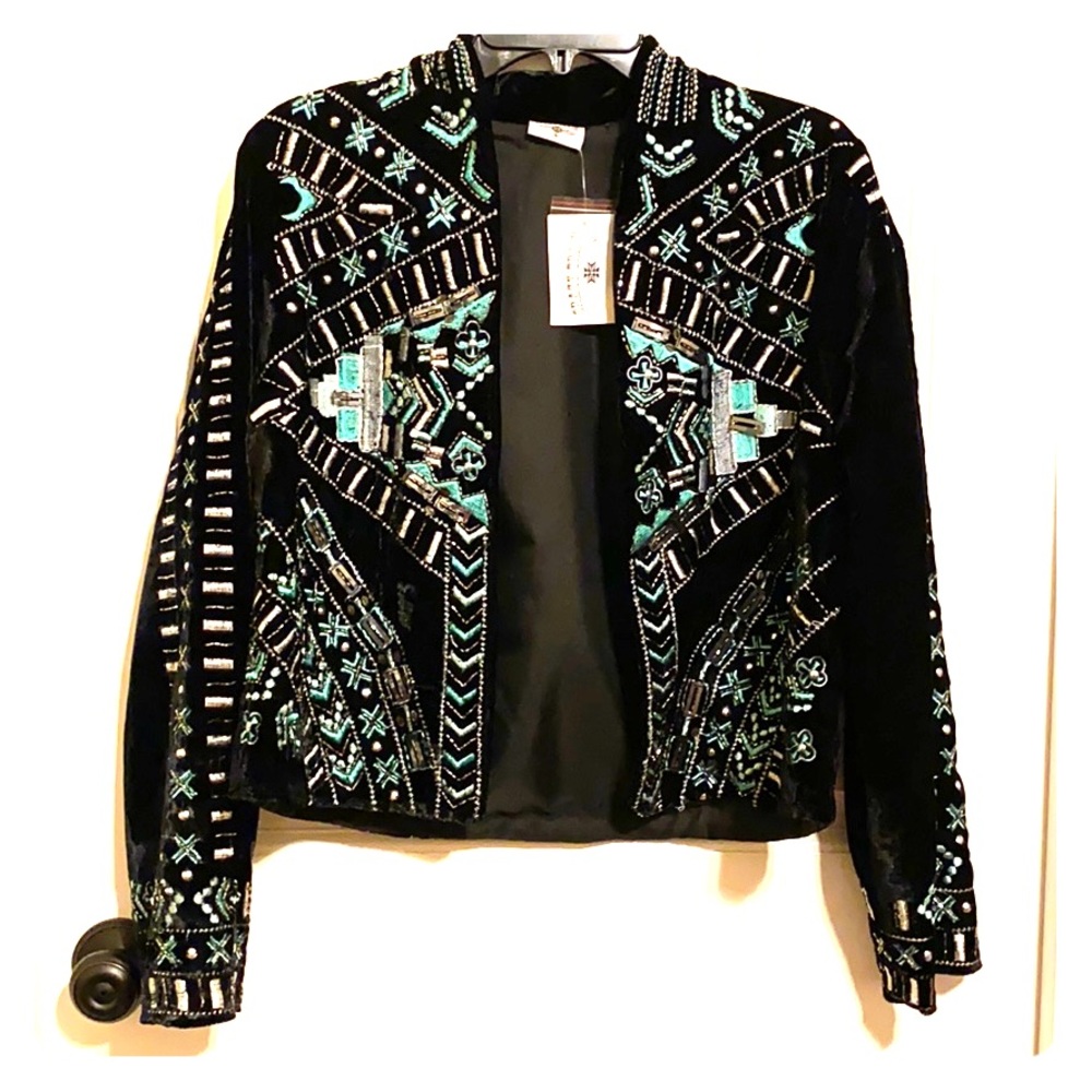 Crazy train velvet beaded jacket